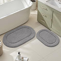 HOMEIDEAS Bathroom Rugs Sets 2 Piece, Soft Bathroom Mats and Absorbent Microfiber Machine Washable Bath Mats for Shower Room, Bathtub, Kitchen (20" x 32" + 16" x 24", Grey) - color: Grey
