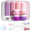 18Pack Travel Bottles for Toiletries TSA Approved Silicone Travel Containers for Toiletries, Leak Proof Refillable Liqus Shampoo And Conditioner travel Essentials toiletry Bottles (BPA Free) - color: Purple