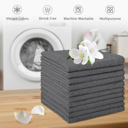 Orighty Wash Cloths, 10 Pack Face Towels, Soft Quick-Drying Washcloths, Multi-Purpose Microfiber Face Cloths for Bathroom, Gym, Spa, Hotel, Travel, 11.5"x11.5", Grey - color: Grey