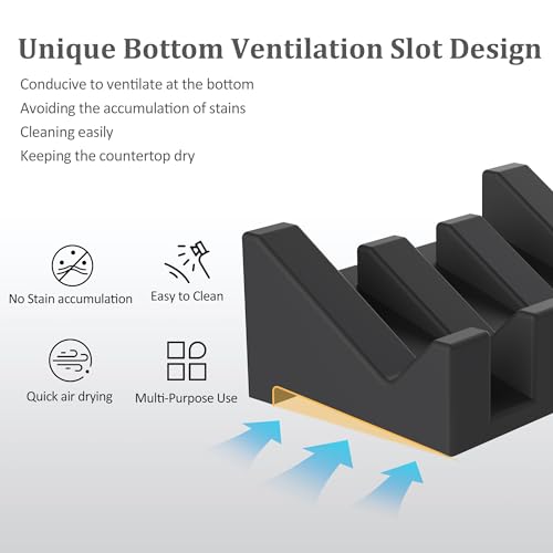 Silicone Soap Dish,1PCS Self Draining Bar Soap Holder for Shower,Black | Self draining silicone soap dish with drainage,waterfall design keeps bar soap dry,extended soap holder for shower,bathroom - color: 1black