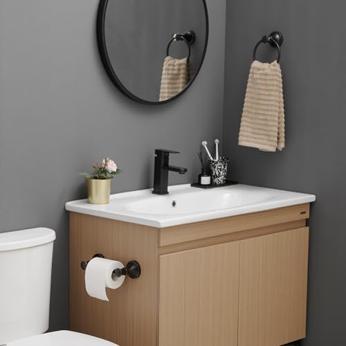 RUMOSE Toilet Paper Holder and Hand Towel Ring Oil Rubbed Bronze Wall Mount Bathroom Hardware Accessories 2 PCS Set Flexible Pivoting Toilet Tissue Roll Holder and Towel Hanger, Stainless Steel - color: Oil Rubbed Bronze