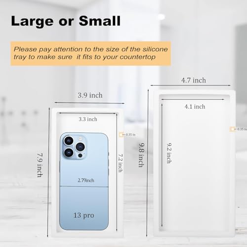 Silicone Bathroom Vanity Tray Dish Soap Holder Sink Organizer, White | Large, Thickened Silicone, Easy to Clean, Waterproof, Non-Slip, for Countertop, Kitchen, Bedroom, Dresser - color: White, size: 9.8" x 4.7"