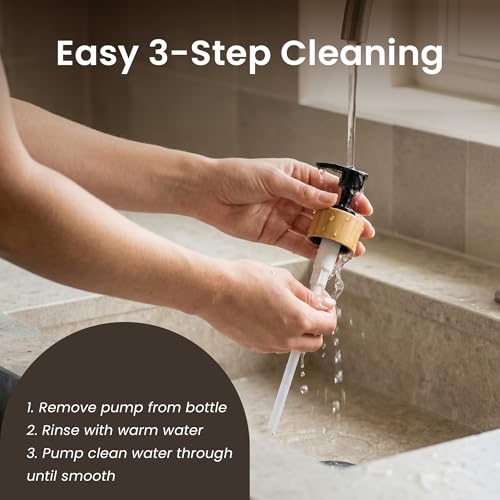 MaisoNovo Glass Dish Soap Dispenser for Kitchen Set of 2-16.9oz Amber Dish and Hand Soap Dispenser Set for Kitchen - Amber Glass Bottles x 2 with Black Bamboo Pumps & Tray - color: Amber Bottles/Black Bamboo Pumps