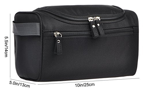 Vercord Mens Toiletry Bag Wash Travel Small Shaving Dop Kit Shower Bathroom Ditty Hygiene Bag Black - color: Black