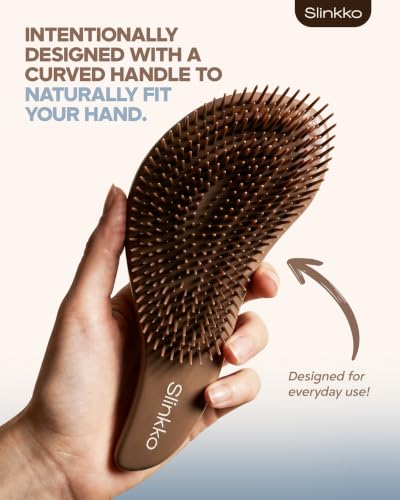 Detangler Brush, Curly Hair Brush for Women, Men & Kids - Wet & Dry Detangling Hair Brush for Curly, Thick, Fine & Wavy Hair - Anti-Breakage Wave Brush, Pain-Free Hairbrush, Smoke Cocoa - color: Smoke Cocoa
