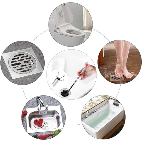 61" Drain Snake, Flexible Grabber Claw for Sink Shower Bathtub, Tight Space Drain Hair Removal Tool - color: 61inch