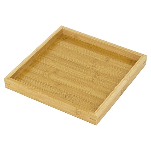 Natural Bamboo Serving Tray Platter 9.75 x 9.75 Square, Bamboo - color: Bamboo, size: 9.8" x 9.8" x 1.2"