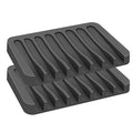 2PCS KAJUDA Self Draining Soap Dishes, Premium Silicone Soap Holder & Saver for Shower, Bathroom, Bath Tub, Razor, Sponges, Bar Soap Dish to Keep Soap Dry, Can Extend Soap Life, Easy Clean (Grey) - color: Grey