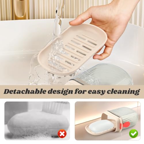 2 Pcs Travel Soap Case,Versatile Portable Travel S-OAP Box Leakproof Soap Container with Lid for Bathroom Shower Gym School Camping Vacation and Outdoor Activities(Size:2 pcs)