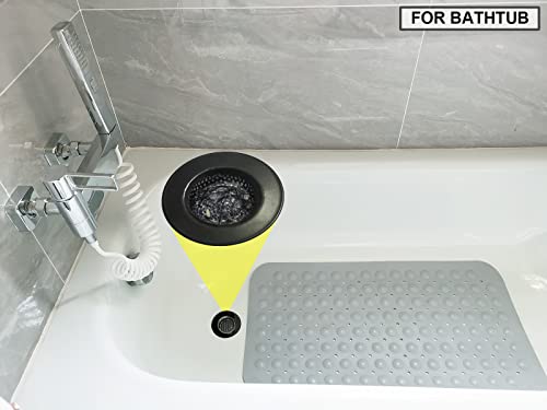 Seatery 1.75" Bathtub Drain Strainers, Shower Drain Hair Catchers, Stainless Steel Drain Filter Cover for Bathroom Laundry Floor Drain, Fit for 1.75"-3.0" Drain Hole Black - size: 1.75 inch