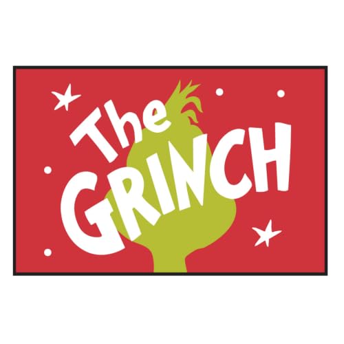 Grinch by Dr. Seuss Christmas Non Slip Plush Poly Knit Bathroom Mat Rug, 20"x30", (Officially Licensed Product) By Franco - color: Grinch - Only Grinch