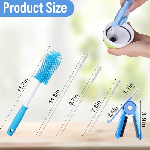 XANGNIER 5 Pcs Water Bottle Cleaner Brush Set for Owala 24oz/32oz/40oz Cup,Multifunctional Bottle Brush and Long Straw Cleaner Brush,Cleaning Kit for Owala/Stanley/Yeti Tumbler Cup Accessories - size: 5 pack