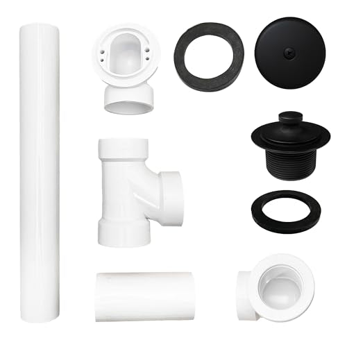 Westbrass Pull & Drain Sch. 40 PVC Bath Waste with One-Hole Top Elbow, Matte Black, D49721-62 - color: Matte Black, size: 1 Pack