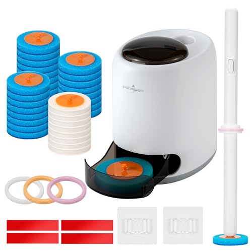 Disposable Toilet Brush,with 24 Refill Heads and Holder,Clean Brush Starter Kit,with 1 Toilet Wand, 1StorageCaddy and,3Fragrant Tablet, Toilet Wand Kit,Deep Cleaning Bathroom. - color: 1-24white