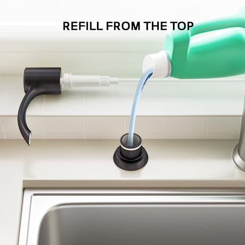 SAMODRA Built in Kitchen Sink Soap Dispenser (Oil Rubbed Bronze) with 12 oz Large PET Lotion Bottle, Refill from Top - color: Oil-rubbed Bronze, style: 12 oz Bottle