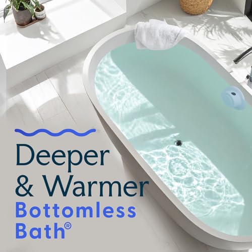 SlipX Solutions Bottomless Bath, Essential Overflow Drain Cover for Bathtub, Best Bath Accessories for Women, Adds Inches of Water to Your Tub for Deeper Soak, 4" Diameter, White - color: White