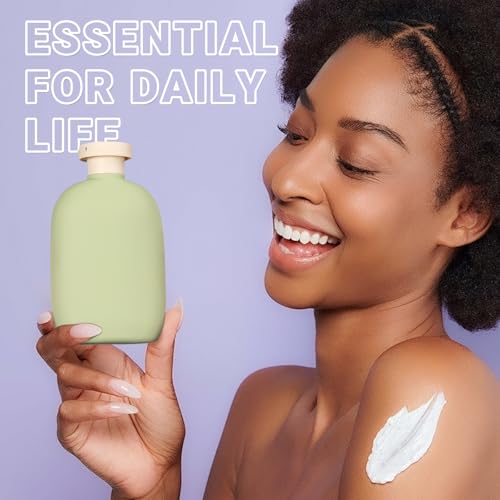 ASEVAT 8.8oz Travel Bottle with Flip Cap, Leak Proof Squeeze Bottles, Refillable Plastic Travel Containers for Creams, Lotion, Foundation, Shampoo, Conditioner - color: Green+Blue, size: 8.8oz