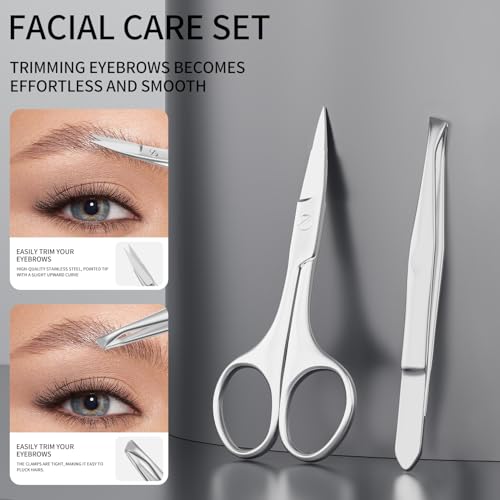 Professional Manicure Set for Men & Women, 7-Piece Stainless Steel Nail Grooming Kit with Large Nail Clippers, Travel Manicure Kit in Black PU Leather Case