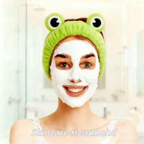 7 Pcs Spa Set, Facial Spa Headband and Wristband Set, Skincare Headband, College Style Girl Gift, Hair Accessories for Women and Girls (Green) ﻿ - color: Green