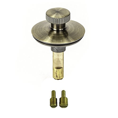 Lift n Turn, (Twist Close) Bath Tub/Bathtub Drain Stopper Includes 3/8" and 5/16" Fittings - color: Antique Brass, size: No Hair Catcher