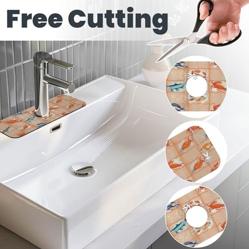 On The Cape Coastal Summer Kitchen sink faucet pad, strong water absorption, anti slip, easy to clean, very suitable for splash and drip prevention, suitable for kitchens and bathrooms - color: On The Cape Coastal Summer