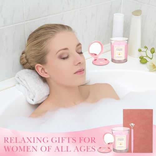 Twistover 16 Pcs Birthday Gifts for Women: Luxury Robe & Blanket Spa Gift Basket for Women -scented Candle, Mug, Notebook, Pillowcase & Spa Accessories(Pink) - color: Pink