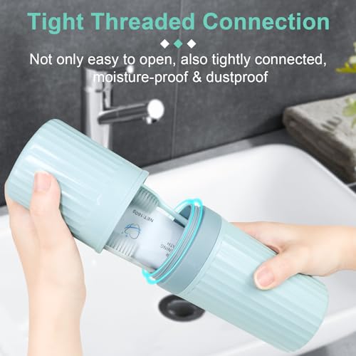Mulbozy Travel Toothbrush Holder, Large Travel Toothbrush Cup Case, Portable Travel Toothbrush Toothpaste Makeup Storage for Business Trip Camping School - Blue - color: Style C-Blue