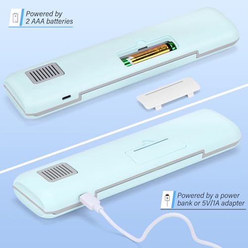 YourMate UVC Toothbrush Case Travel Toothbrush Covers Case for Houshold and Traveling Power by AA Battery or USB-C Blue - color: Blue