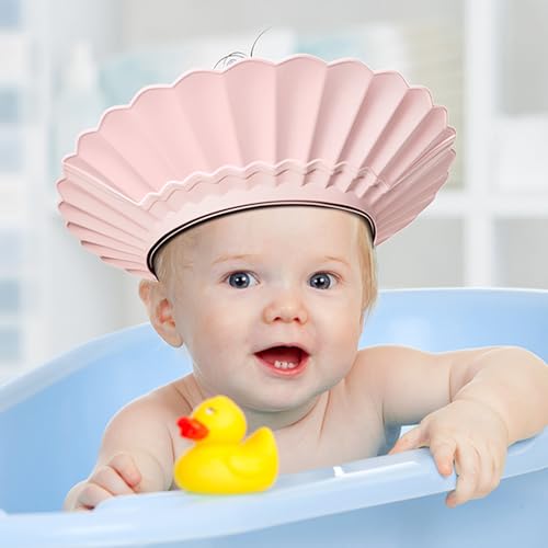 Safe Shampoo Shower Bathing Protection Bath Cap Soft Adjustable Visor Hat for Toddler, Baby, Kids, Children … (Haze Blue) - color: Haze Blue