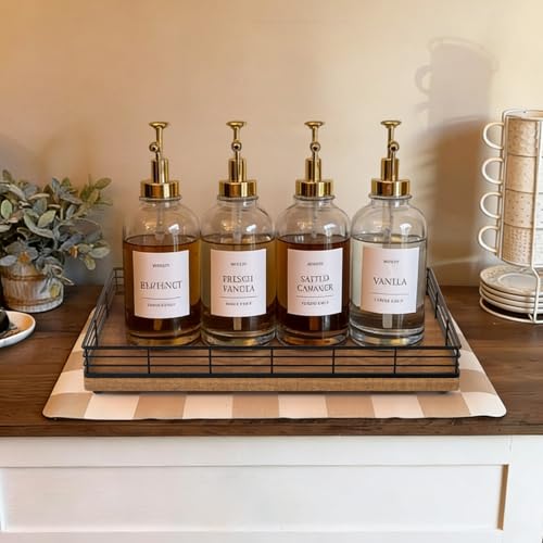 Bathroom Vanity Tray, 13" x 8" Acacia Decorative Wooden Tray for Countertop | Large Bathroom Vanity Organizer, Wood Tray for Perfume, Skincare Accessories Storage, Vanity Dresser Decor, Black & Acacia - color: Acacia, size: 13" x 8" x 2"