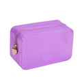 RSRSLEII Stardust Twinkle Jelly Travel Makeup & Toiletry Bag, Waterproof PVC Cosmetic Bag/Case for Women，Zipper SPF Beach Bag for Sunscreen Skincare and Daily Essentials (03Purple) - color: 03Purple