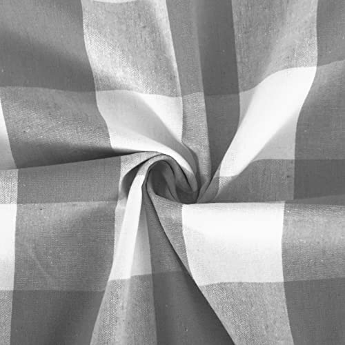 3 Pc Cotton Classic Country Farmhouse Kitchen Window Curtain -Grey & White Buffalo Check Tier & Valance Set, 54" x 18" / 27" x 36" - color: Plaids Grey&white, size: 27"W x 36"L (Pack of 3)