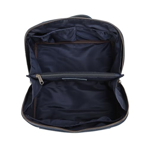 KomalC Luxury Leather Men’s Toiletry Travel Bag – Handmade Shaving Kit with Waterproof Interior, Spacious Storage & Carry Handle – leather travel Kit Bag for Men & Women (Blue) - color: Blue