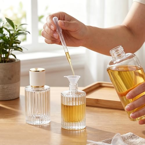 YU FENG 2 Pack 50ml Glass Perfume Spray Bottles, Gold Rim Atomizer | Vertical Striped Texture, Gold Sprayer With Cream Cap, Travel Size Refillable Bottle, Fine Mist Spray For Perfume And Oils - style: Gold-Trim Cream Cap-1