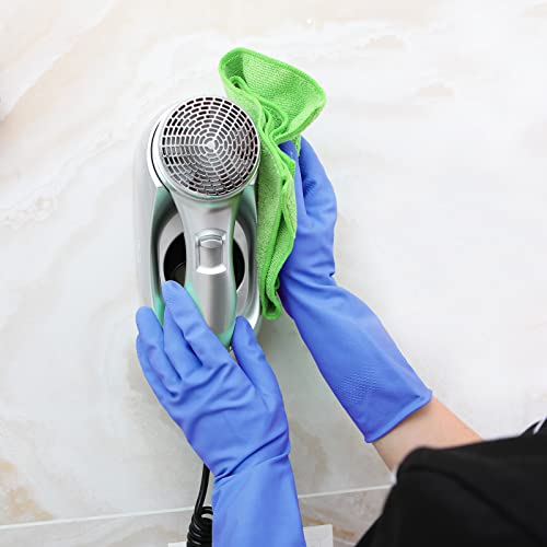 Rubber Kitchen Dishwashing Gloves - 4 Pairs Colorful Reusable Household Cleaning Gloves for Washing Dishes and Cleaning Tasks, Flexible Long-lasting and Non-Slip (Medium, Blue+Pink+Yellow+Red) - size: Medium
