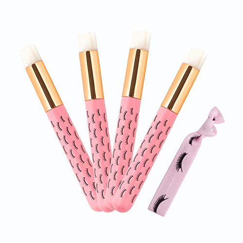 10 Pcs Cute Pink Lash Cleanser Brushes Lash Shampoo Brushes for Eyelash Extensions Cosmetic Brushes Peel Off Blackhead Brush Remover Tool Nose Cleaning Washing Brush - color: PINK