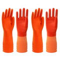 North Tower Kitchen Washing Room Gloves Fleece Lined, Reusable, Waterproof with Extra-Long Cuff & Anti-Slip Design for Household & Kitchen Use,15",2 Pairs Middle - size: Medium（38cm）
