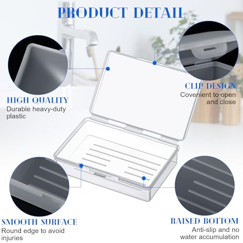 Reallnaive 36 Pcs Travel Soap Container Portable Plastic Soap Boxes Bulk with Lid Homeless Donations Bulk Gym Shower Tour Groups Hotel Outdoor Camping (White) - color: White