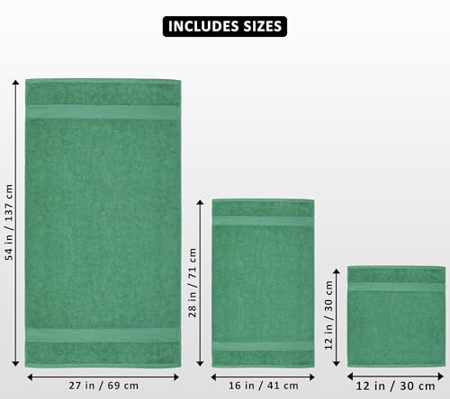 Utopia Towels 8 Piece Luxury Towel Set – Majestic Plush, Super Absorbent & Quicker-to-Dry, Thick 100% Ring Spun Cotton Towels for Bathroom, Spa & Hotel – 2 Bath, 2 Hand, 4 Washcloths, Hunter Green - color: Hunter Green, size: 8 Pieces Towel Set