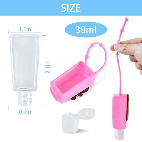 Refillable Travel Bottles Containers, 4 Pack Hand Sanitizer Travel Size Holder with Empty Silicone Clip-Filp Bottles, Leak Proof Portable Bottle for Liquid Soap, Lotion (Capybara) - color: capybara