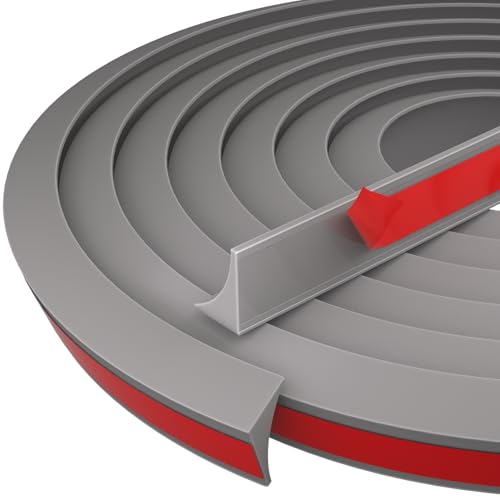 118inch Water Guard for Kitchen Sink，Silicone Rubber Kitchen Splash Guard, Corner Water Retaining Dam Strip for Countertop,Shower, Bathroom，Self Adhesive Caulk Seal Strip Edge Trim (Grey) - color: Gray, style: 118 Inch
