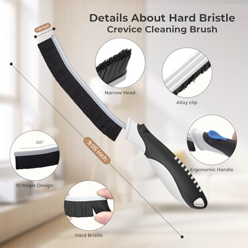 TQRR Cleaning Brush-Hard Crevice Cleaning Brushes, Multifunctional Window Groove Brushes, Grout Brush, Cleaning Tool for Bathroom, Kitchen, Toilet, Tile, Sink, Home (6, Blue) - color: Blue