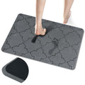 Extra Large Stone Bath Mat for Bathroom Floor, Quick Dry Diatomaceous Earth Bath Mat with Non-Slip Back, Super Absorbent Diatomite Stone Mat for Shower, Easy Clean, Natural(31.5" x 19.7" Dark Grey) - size: 31.5"*19.7"