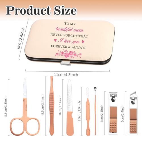Christmas Gifts for Mom,Mom Christmas Gift Moms Mother Birthday Valentines Day Mothers Day Gift from Daughter Son Stocking Stuffers Nail Clippers Manicure Kit for Women Pedicure Cuticle Trimmer Set - color: Pink Mom