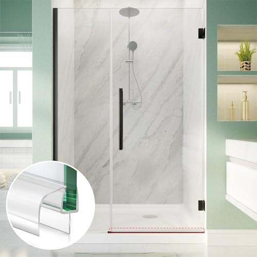 2-Pack Shower Glass Door Bottom Seal Strip,36 Inch Long Clear PVC Seal Strips for 5/16"(8mm) Thick Framless Glass Door Panel, Stop Leaks and Create a Water Barrier - style: 5/16"X 36"