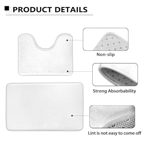 Cute Ghost Soft Bathroom Carpet 3 Piece Bathroom Rugs and Mats Sets Non-Slip Mat Set Toilet Mat Set Bath Mats Set 3 Piece Set,with U-Shaped Toilet Floor Mat Toilet Lid Cover Mat - color: Cute Ghost1