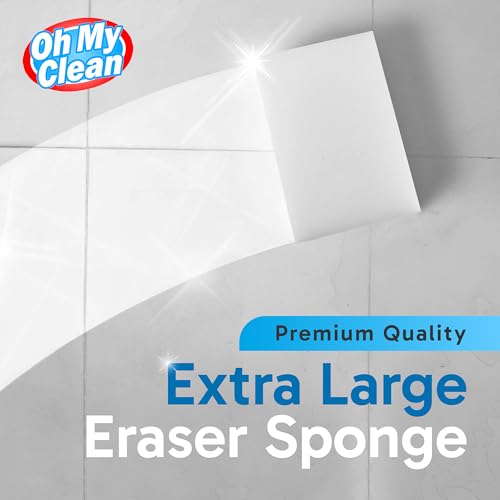 (20 Pack) Extra Large Eraser Sponge – Extra Thick, Long Lasting Magic Melamine Cleaning Sponges in Bulk – White Foam Pads for Walls, Kitchen, Bathroom, Floor & Baseboard Cleaner