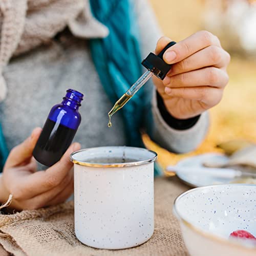 48 Pack 1oz Cobalt Blue Glass Bottles with Glass Eye Droppers for Essential Oils, Perfumes & Lab Chemicals (Brush, Funnels, 2 Extra Droppers, 54 Pieces Labels & 30ml Measuring Cup Included) - color: Cobalt Blue-48pack