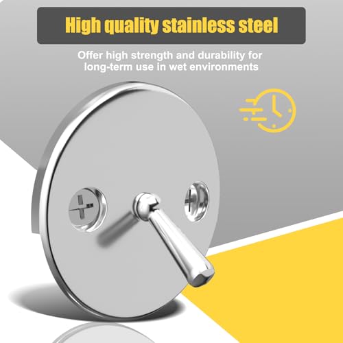 Trip Lever Bathtub Overflow Faceplate, Trip Levers Tub Drains Cover with Matching Screws (Chrome) - color: Chrome Cover