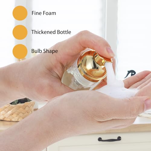 3Pcs Foam Pump Bottle, Portable Travel Size Pump Bottle, 60ml / 2 oz Empty Refillable Plastic Mousse Foam Soap Dispenser Pumps for Hand Soap, Shampoo, Lash Cleanser Skin Care